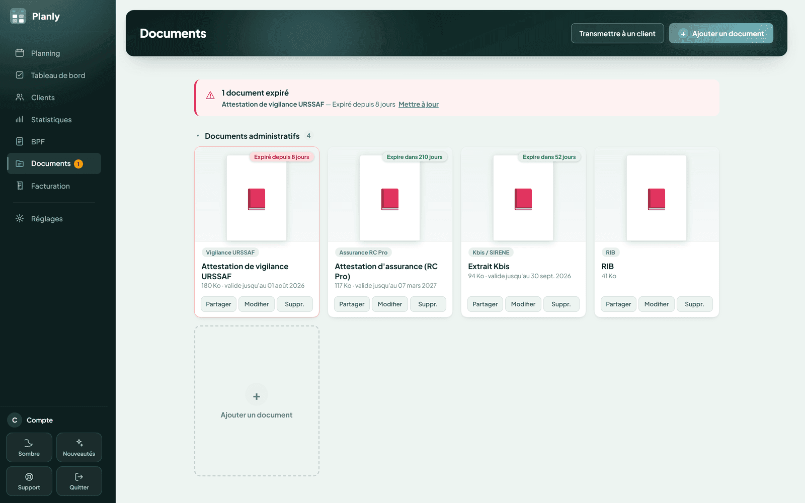 Le coffre-fort de documents avec les dates d'expiration